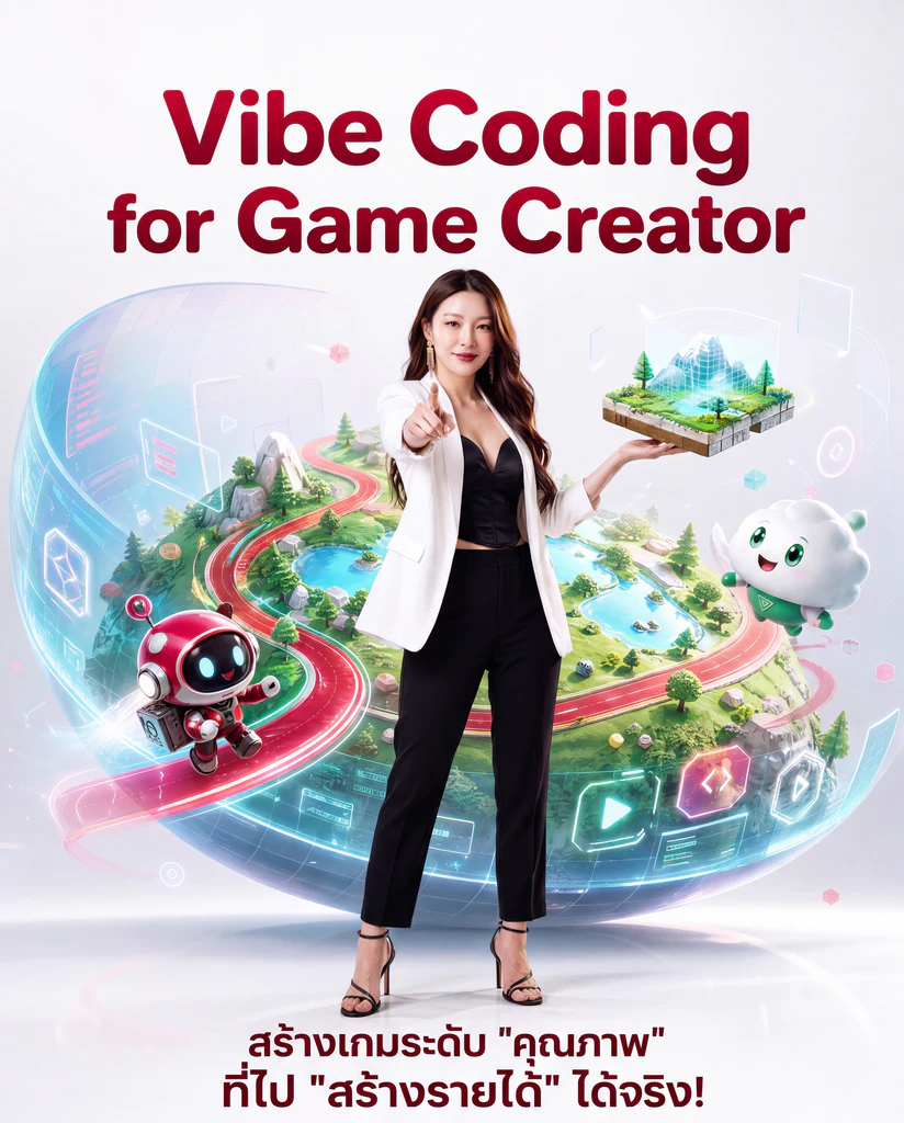 โปสเตอร์คอร์ส Vibe Coding for Game Creator